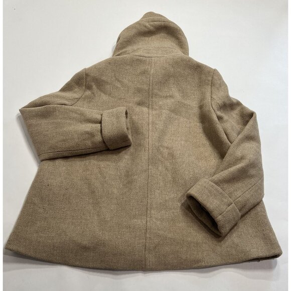 Zara Wool Blend Hooded Coat in Tan - Picture 6 of 7